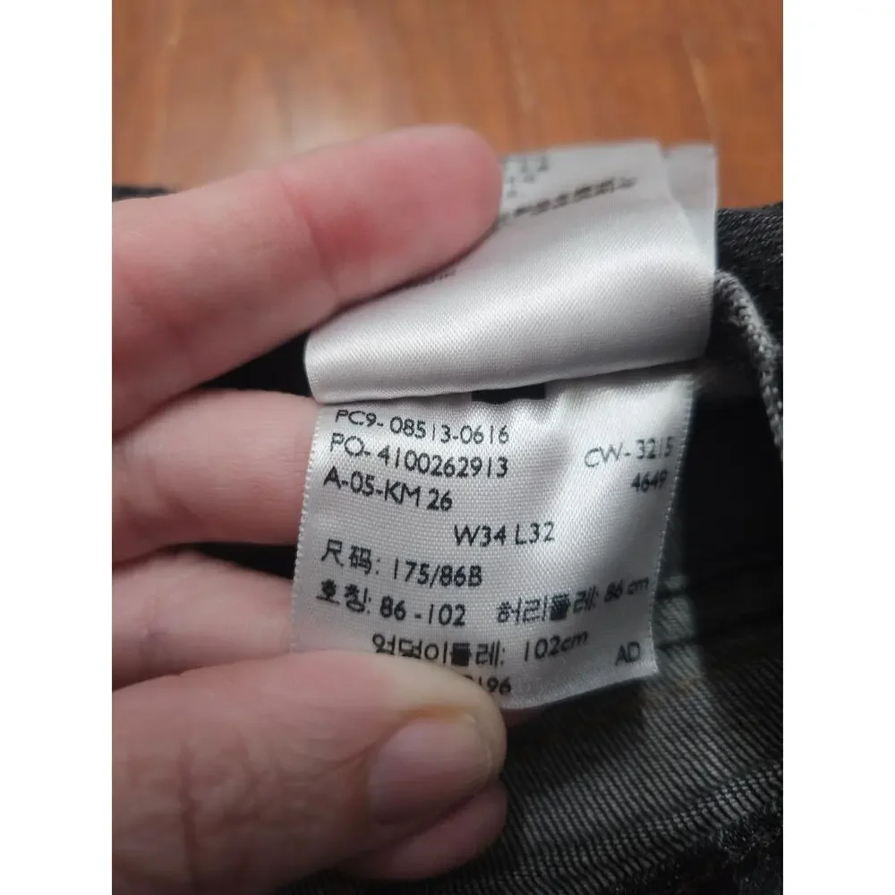 Levi's 513 Slim Straight Jeans Black Wash Denim CW-3215 Men's 34x32